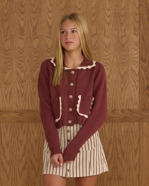 Collared Cardigan || Burgundy