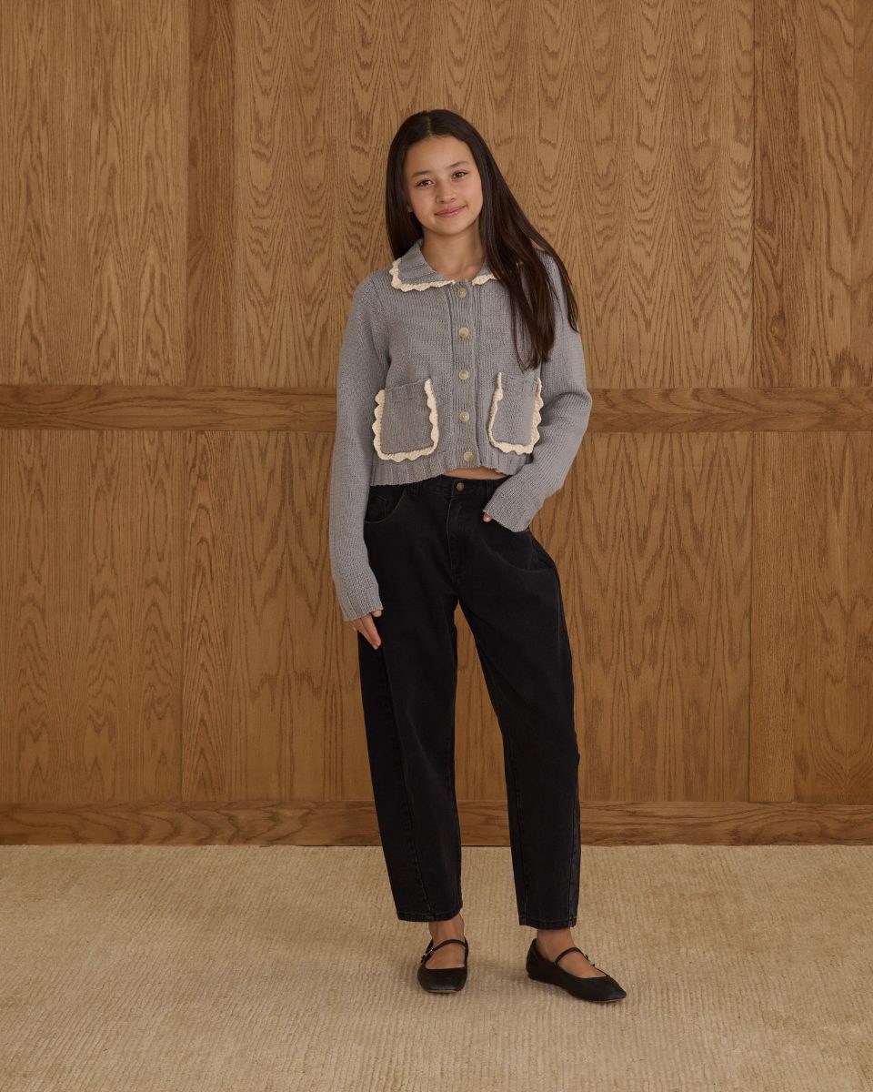 Collared Cardigan || Dusty Blue