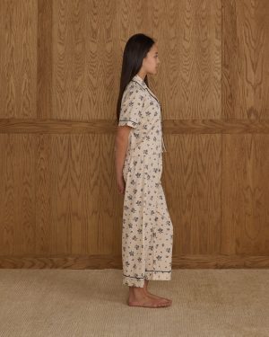 Woven Pajama Set || Blue Floral