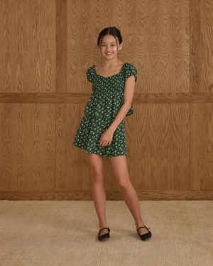 Rachel Skirt || Green Ditsy