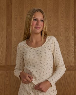 Ribbed Lounge Set || Natural Ditsy