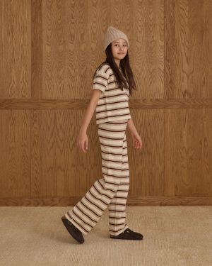 Knit Wide Leg || Burgundy Stripe