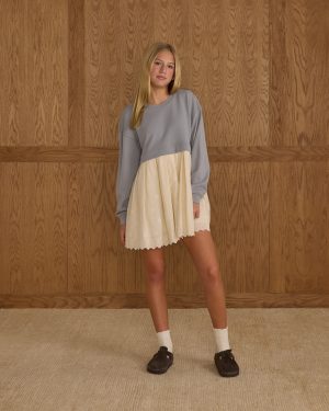 Sweatshirt Dress || Dusty Blue