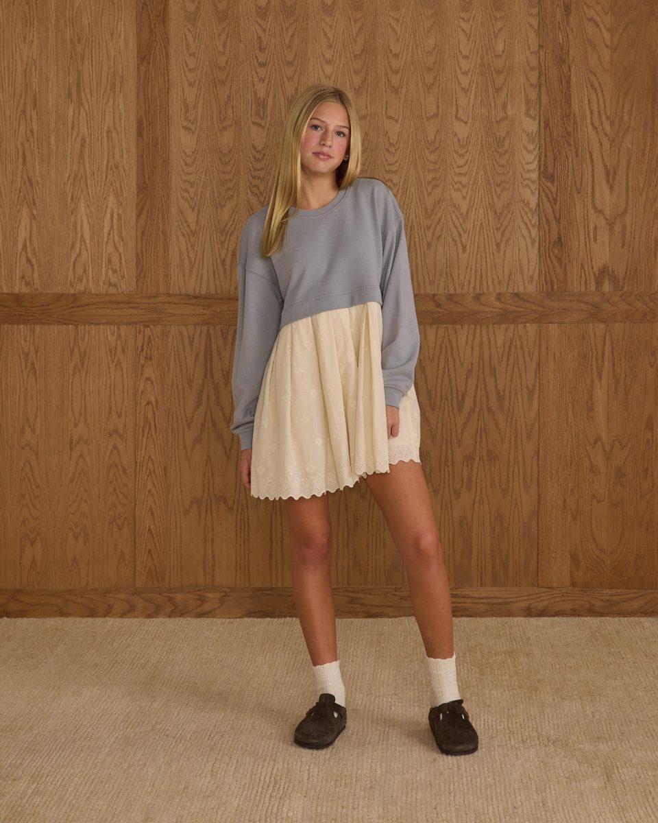 Sweatshirt Dress || Dusty Blue