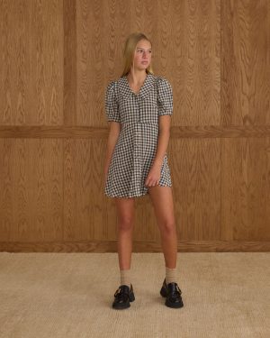 Del Mar Dress || Navy Check