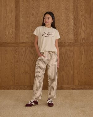 Barrel Pant || Burgundy Pinstripe
