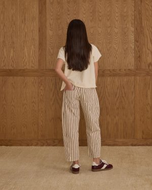 Barrel Pant || Burgundy Pinstripe