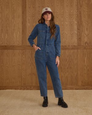 Long Sleeve Coverall | Indigo Denim