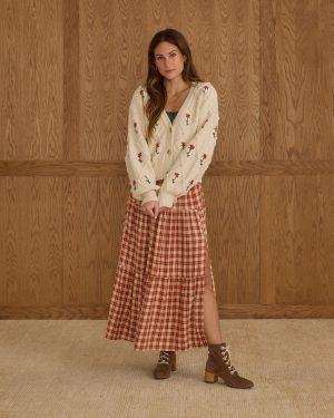 Boxy Crop Cardigan | Winter Daisy Embroidery