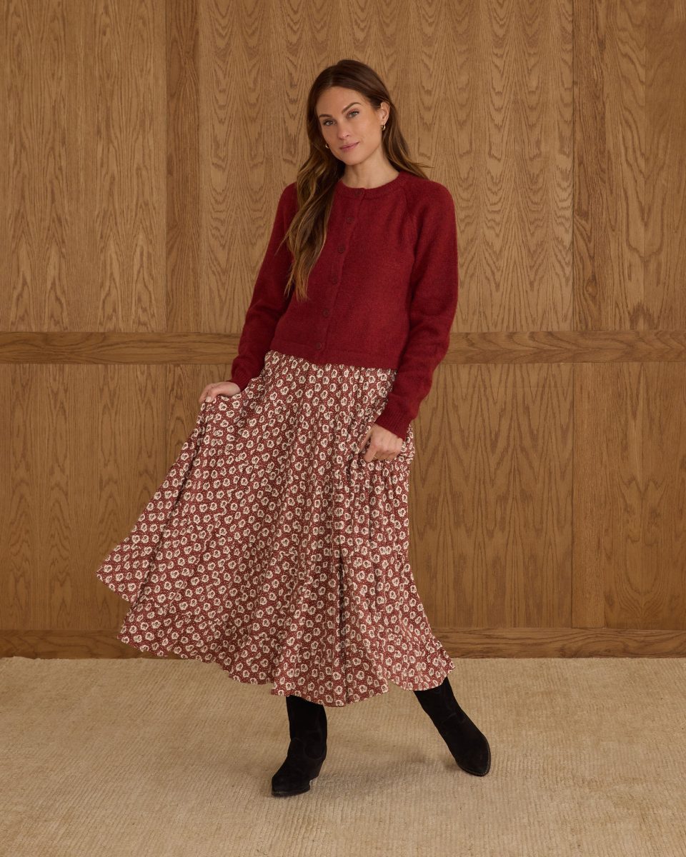 Ruffle Tiered Midi Skirt | Ruby Fleur