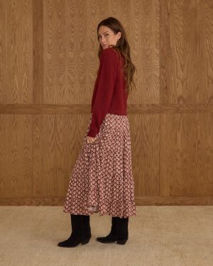 Ruffle Tiered Midi Skirt | Ruby Fleur