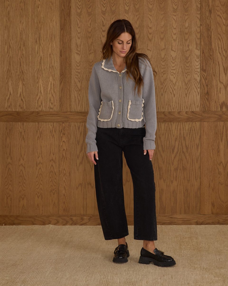 Collared Cardigan | Dusty Blue