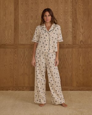 Woven Pajama Set | Blue Floral