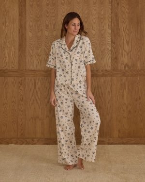 Woven Pajama Set | Blue Floral