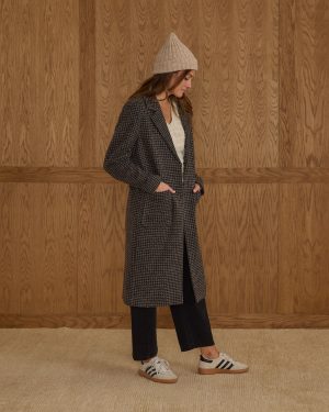 Longline Coat | Micro Check