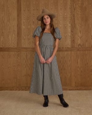 Chiara Dress | Black Gingham