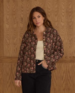 Quilted Collar Jacket | Winter Floral