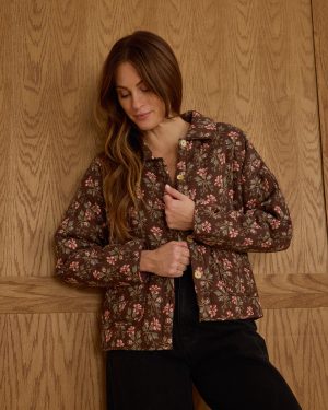 Quilted Collar Jacket | Winter Floral