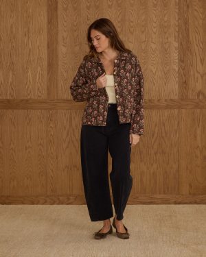 Quilted Collar Jacket | Winter Floral