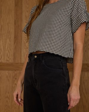 Francie Blouse | Black Gingham