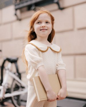 Pointelle Collared Top || Natural