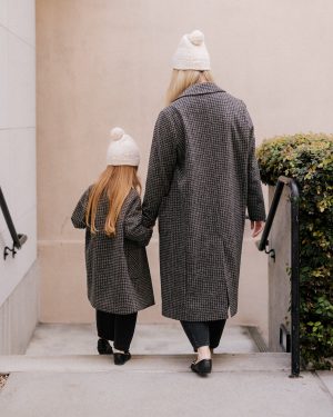 Longline Coat | Micro Check