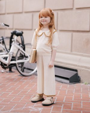 Pointelle Collared Top || Natural