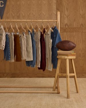 Cargo Baby Overall || Navy Pinstripe